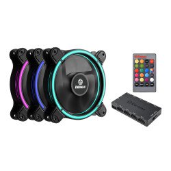 Ventilateur 120 mm pour boitier Enermax B.T. RGB pack de 3 avec boitier et télécommande