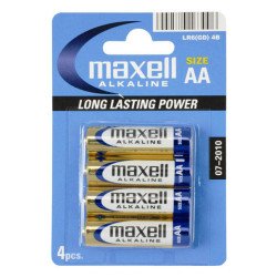 Piles Maxell : 4 piles Alcalines AA (LR6) 1.5v