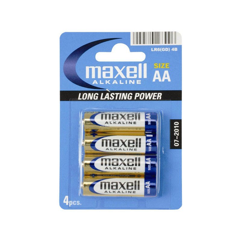 Piles Maxell : 4 piles Alcalines AA (LR6) 1.5v