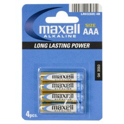 Piles Maxell : 4 piles Alcalines AAA (LR03) 1.5v