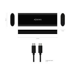 Boitier externe Aisens pour disque SSD M.2 NVME et SATA vers USB-C 3.2 (ASM2-014B)