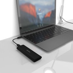 Boitier externe Aisens pour disque SSD M.2 NVME et SATA vers USB-C 3.2 (ASM2-014B)