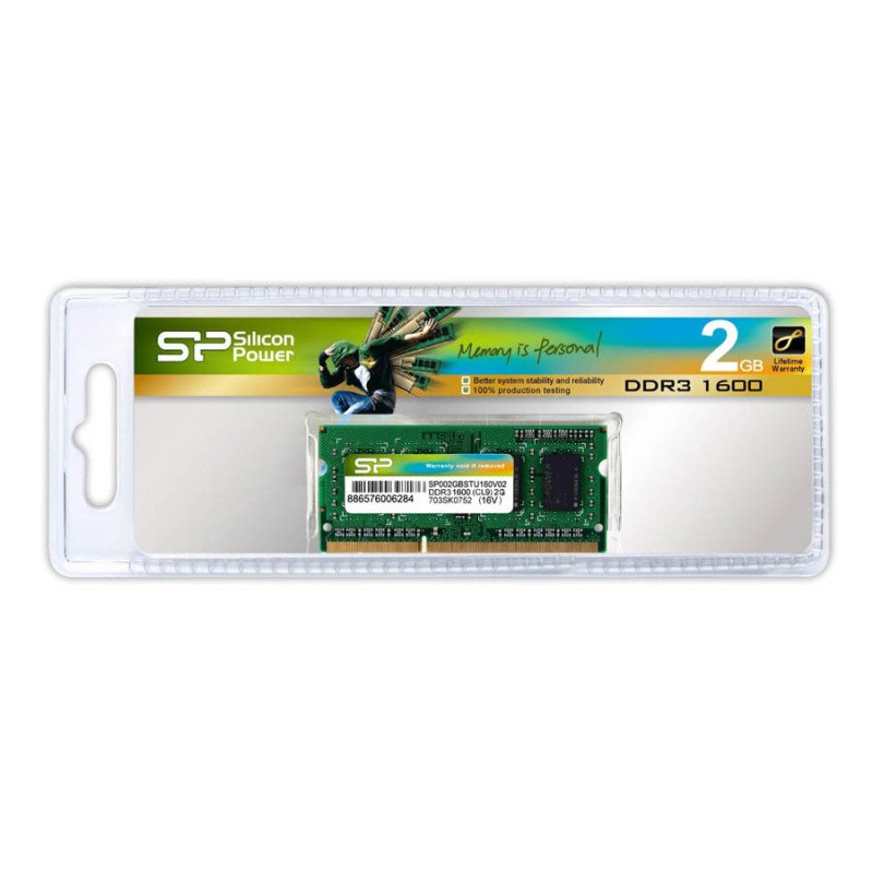 Mémoire So-Dimm Silicon Power DDR3L 2Go PC12800 1600MHz CL11