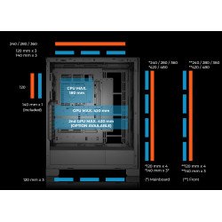 Boitier PC E-ATX ABYSM AI PRO 100 noir, sans alim
