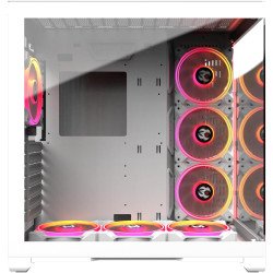 Boitier PC ATX, Micro-ATX, Mini-ITX M.Red Crystal Sea blanc moyen tour RGB avec double fenêtre sans alim