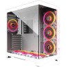 Boitier PC ATX, Micro-ATX, Mini-ITX M.Red Crystal Sea blanc moyen tour RGB avec double fenêtre sans alim