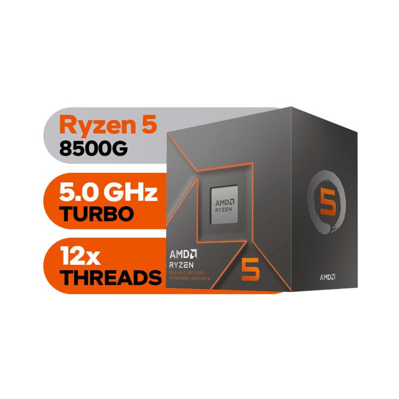 Processeur AMD 6 Cores/12 Threads Socket AM5 Ryzen 5 8500G 22 Mo (Boîte) avec radiateur