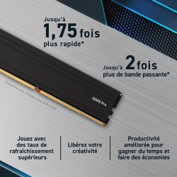 Mémoire Crucial PRO 16 Go DDR5 PC44800 5600 MHz CL46 (Bluck)