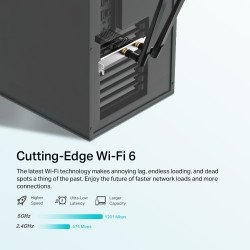 Carte réseau PCI Express x1 Wi-Fi 6 AX1800 (AX1201 + AX574) + Bluetooth 5.2 TP-LINK Archer TX20E