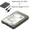 Bundle Boitier externe USB-C et disque dur Seagate 4 To 2.5 pouces