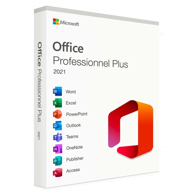 Microsoft Office 2021 Professionnel Plus (Français, pour Windows 10 et 11 uniquement) 1 poste