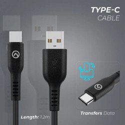 Câble mâle USB Type A / mâle USB Type-C 1.2m Noir