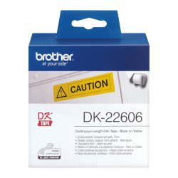 Ruban film continu auto-adhésif Brother DK-22606 jaune (62 mm x 15.24 m)