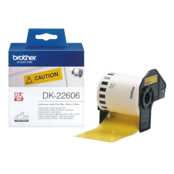Ruban film continu auto-adhésif Brother DK-22606 jaune (62 mm x 15.24 m)