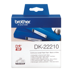 Ruban papier continu auto-adhésif Brother DK-22210 blanc (29 mm x 30,48 m)