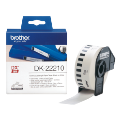 Ruban papier continu auto-adhésif Brother DK-22210 blanc (29 mm x 30,48 m)