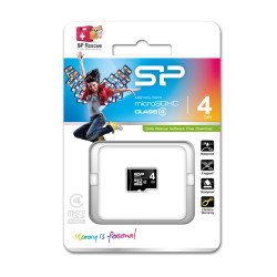 Carte mémoire flash MicroSDHC Silicon Power 4 Go class 4