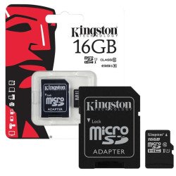 Carte mémoire flash MicroSDHC Kingston 16 Go Class 10 avec adaptateur SD