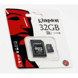 Carte mémoire flash MicroSDHC Kingston 32 Go Class 10 avec adaptateur SD