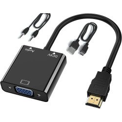 Convertisseur hdmi mâle vers vga femelle avec audio