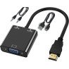 Convertisseur hdmi mâle vers vga femelle avec audio