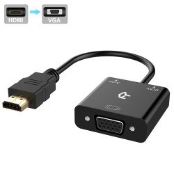 Convertisseur hdmi mâle vers vga femelle avec audio