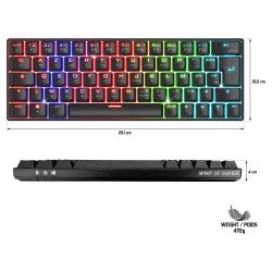 Clavier sans fil RGB AVANCE Spirit Of Gamer CLA-XK200BK rechargeable
