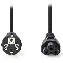 Câble cordon alimentation secteur trèfle tripolaire avec terre - 150 cm