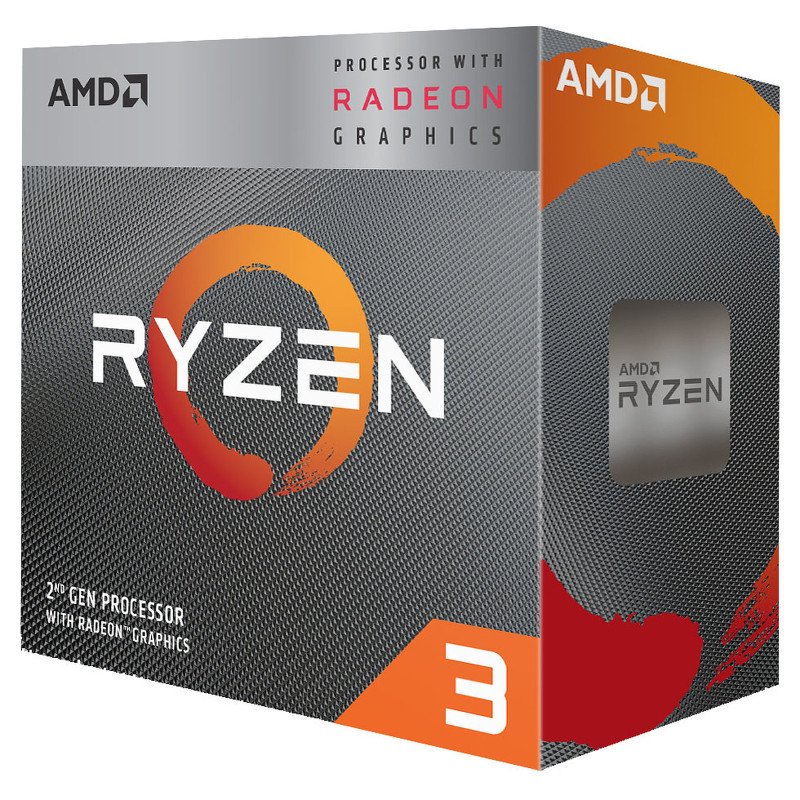 Processeur AMD 4 Cores/4 Threads Socket AM4 Ryzen 3 3200G 6 Mo (Boîte) avec radiateur (pad thermique inclu)