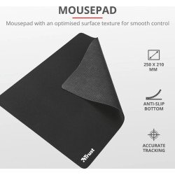 Tapis de souris Trust Mousepad 25 x 21 cm noir