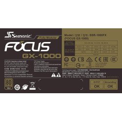 Alimentation PC 1000W Seasonic Focus GX1000 80 Plus Gold Full Modulaire