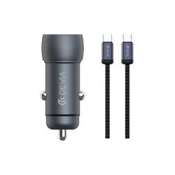Chargeur Voiture Métal PD 30W+QC 18W +Câble USB-C