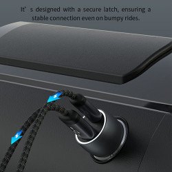 Chargeur Voiture Métal PD 30W+QC 18W +Câble USB-C