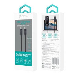 Câble USB Type-C Mâle-Mâle DEVIA 240W-5A 2m
