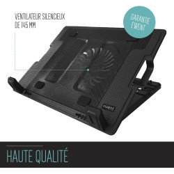 Support ventilé ergonomique pour ordinateur portable jusqu'à 17 pouces