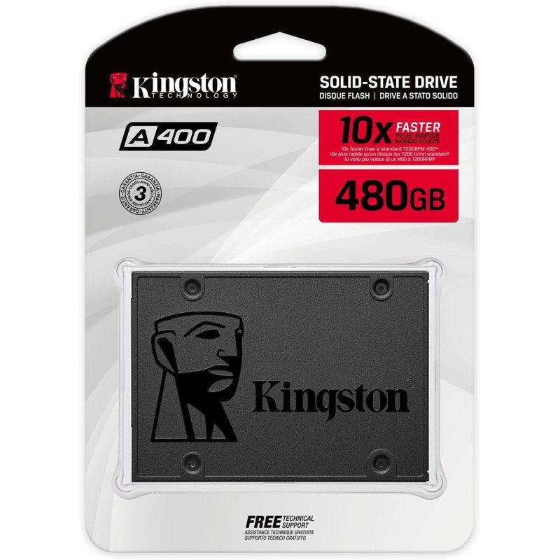 Disque dur SSD Kingston A400 480 Go 2.5 pouces (7mm) Serial ATA 3