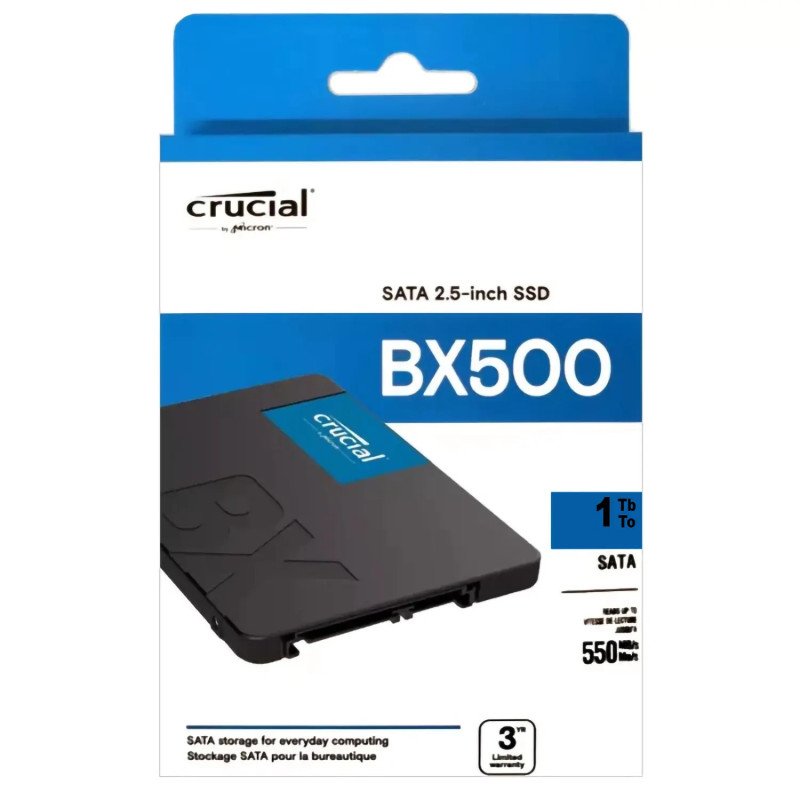 Disque dur SSD Crucial BX500 1 To 2.5 pouces (7mm) Serial ATA 3 (6Gb/s)