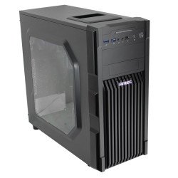 Boitier PC ATX, Micro-ATX, Mini-ITX Antec GX200 Bleu moyen tour noir avec fenêtre sans alim