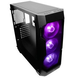 Boitier PC ATX, Micro-ATX, Mini-ITX, Antec DF500 RGB moyen tour noir avec fenêtre sans alim