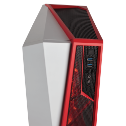 Boitier PC ATX, MicroATX, Mini ITX Corsair Carbide Series SPEC Alpha Moyen Tour Blanc/Rouge avec fenêtre sans alim