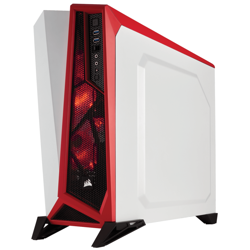 Boitier PC ATX, MicroATX, Mini ITX Corsair Carbide Series SPEC Alpha Moyen Tour Blanc/Rouge avec fenêtre sans alim