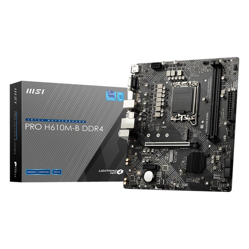 Carte mère MSI PRO H610M-B DDR4 Socket 1700 (Intel B610 Express) mATX