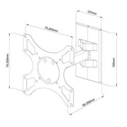 Support mural pour TV et moniteurs  jusqu'à 37 pouces/25kg