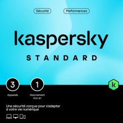 Kaspersky Antivirus 2024 pour 3 postes/1 an licence numérique en téléchargement
